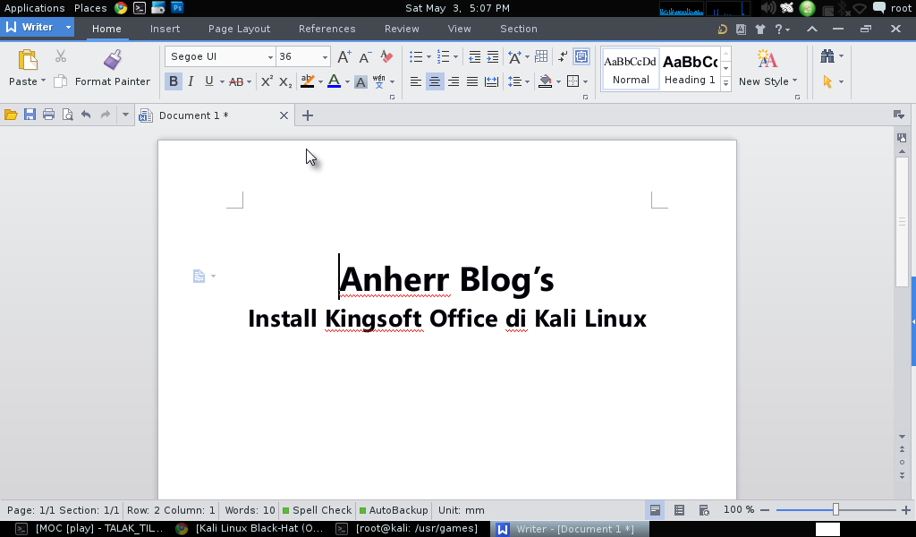 Cara Install Kingsoft Office di Kali Linux | Test Blog
